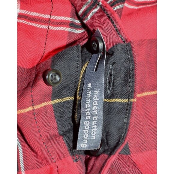 NWT St. John's Bay Ladies Red Plaid Button Front Classic Shirt Top Size 0X - Picture 8 of 11